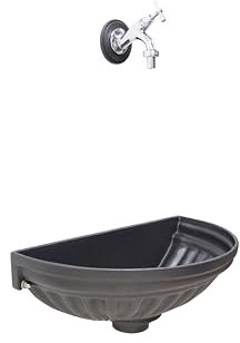 FONDERIA BONGIOVANNI | Fontaine Murale modèle Versilia | Fontaine de Jardin extérieure | Évier Mural | en Aluminium pour Le Jardin| avec Robinet en Laiton de Votre Choix (Robinet Laiton chromè)