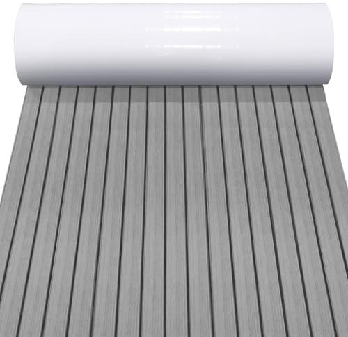 Fabater Eva -Schaumbootböden, Meeresklebstoffdecking mit Klebstoff -Rücken, Boot Decking Marine -Bodenbelag, Deckblatt für Jon Boote Schwimmen RV -Boden -Yacht -Motorboot, Grau (240 * 45CM)