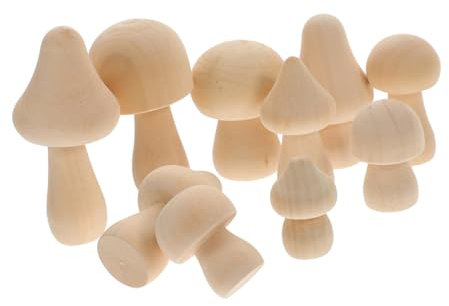 Operitacx 20stücke Unbemalte Mini-holzpilze Zum Bemalen Pilzkunst Zum Selbermachen Naturholzornamente Für Bastelprojekte Und Heimdekoration