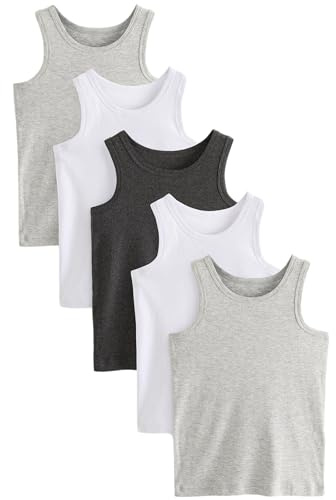 NEXT Jungen 5er-Pack Trägertops aus Biobaumwolle Grau 86-92