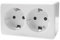 Base Schuko de Superficie con 2 Toma, Enchufe Doble para Montaje en Pared, Toma de Corriente para Interior, 10AX,16A,250V, Ideal para el Hogar y la Oficina
