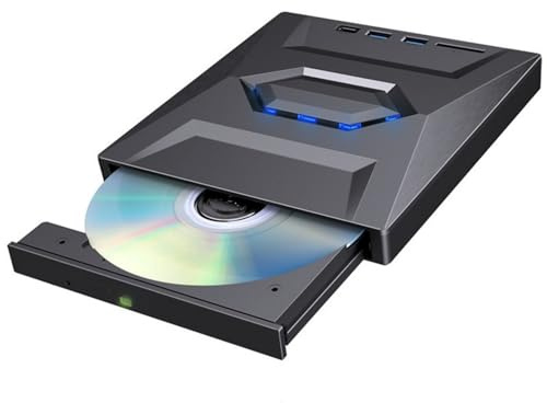 Uqezagpa Unità DVD esterne per il computer portatile USB3.0 Tipo C Lettore DVD Per Laptop ROM Unità disco Bruciatori portatili Lettore Bluray