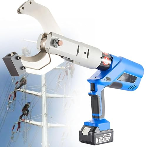 18V-4.0Ah Battery Cable Cutter Hydraulic Cutter Scissors, Electric Wire Cutter, Battery Operated Wire Cutting Tool Copper Al Cable,135C