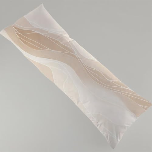 Seitenschläferkissen Bezug 180 x 60 cm Einfach Kissenbezug Linie Schwangerschafts Kissen, Leinen Kopfkissenbezug Verdecktem Zip Lang Pillow Case Atmungsaktiv Weich Seitenschläfer Body Pillow Y4-296