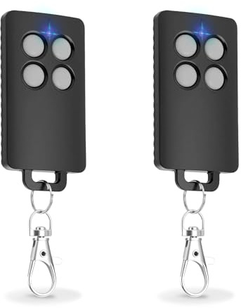 2 x AAM0121 Télécommande Portail – Compatible Sentinel – 433,05–434,79 MHz – 4 Canaux – Code Secret Tournant & Portée 50 m - Gris