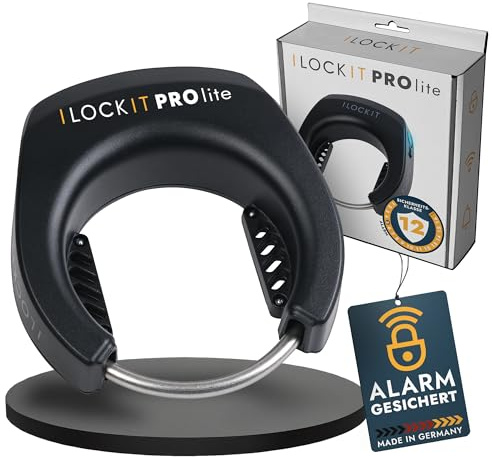 I LOCK IT PRO lite Fahrradschloss mit 110 dB Alarm und App, ohne GPS | Rahmenschloss für hochwertige Fahrräder und E-Bikes: Keyless Go, Auto Lock, Speichenausweichung und 70 mm Reifenfreiheit