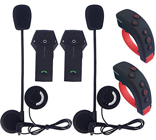 2017 Neues Motorrad Helm bluetooth Gegensprechanlage BT Interphone für 3 Rider Stereo Musik FM NFC Fernbedienung – 2