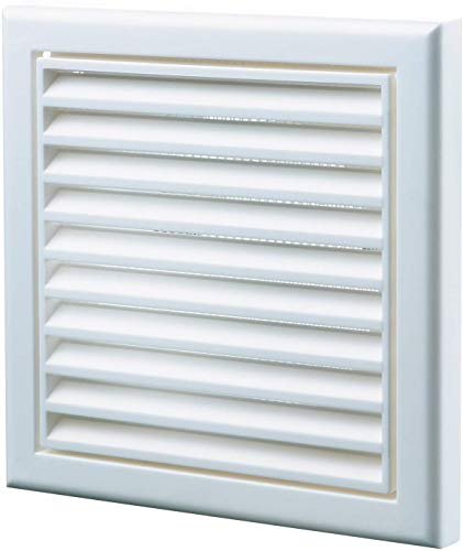 Blauberg Louvred Wall Vent Grille 125 mm - 5 Inch White with Flyscreen for Internal Or External Use Tumble Dryer Ventilation Cover Extractor Fan Kitchen Grill Outside Cooker Hood Ducting