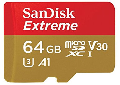 SanDisk Extreme microSDXC Memory Card + SD Adapter up to 100MB/s, Class 10, U3, V30 A1, FFP - 64GB