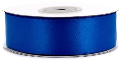 Doppelseitiges Satinband 25mm x 20m Rolle - FARBAUSWAHL in 6/10/25/38mm - farbecht & waschbar - Schleifenband für Hochzeit - Geschenkband zum Verpacken Dekorieren Basteln - Blau 352