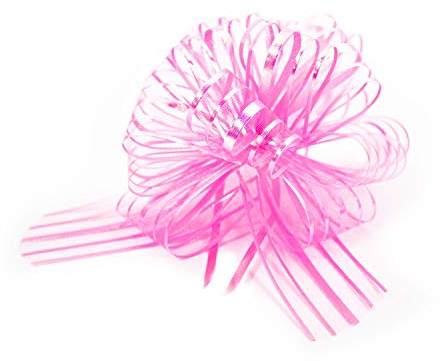 Oblique Unique® Geschenk Schleife mit Geschenkband Glänzend für Geschenke Tüten Zuckertüten zum Basteln Dekorieren Verzieren 15 x 18cm - wählbar (Rosa)