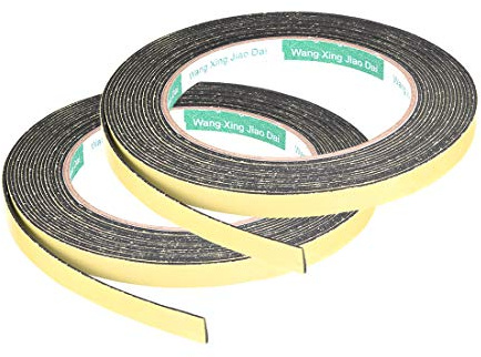 sourcing map 2 Stück Dichtungsschaumband 8mm breit 1mm dick 5m/16,4ft lang selbstklebender Dichtungsstreifen für Fenstertürisolierung