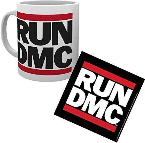 Run DMC Kaffeetasse and Untersetzer Classic Band Logo Hip Hop Nue offiziell Gift One Size