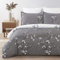 YEPINS Soft Bedding Quilt Duvet Cover Set with Zipper Closure and Corner Ties, Tree Branch Printed Pattern, Grey and White Color, Reversible Design- Brushed Microfiber King Size(230X220CM)