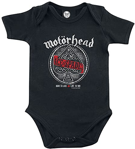 Motörhead Metal-Kids - Red Banner Unisex Body Negro 68/74 100% algodón