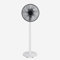 UNIVERSALBLUE | Ventilador De Pie Con Batería | Blanco y Negro | Autonomía 20h | 15W | 6 Velocidades | Luz LED| Motor DC | Oscilación | Modo Invierno | Temporizador | Mando Incluido | Facil De Montar