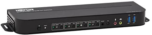 Tripp Lite DisplayPort USB KVM Switch 4-Port 4K 60 Hz HDR DP 1.4 USB Sharing (B005-DPUA4)