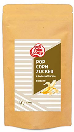 Popcornloop® Popcorn und Zuckerwatte Zucker Aroma Banane 500gr Zucker Aroma perfekt geeignet für Zuckerwatte und Popcorn zum zubereiten Zuhause Süßes Premium Zuckeraroma