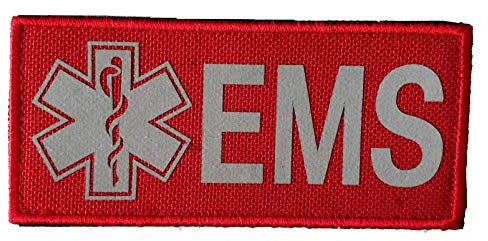 10,9 x 5,1 cm rote reflektierende Aufnäher für medizinische Notdienste – Krankenschwester Care EMS Patch Emblem Abzeichen für taktische Weste, Rucksack, Hüte, Taschen, Kleidung