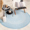 FRAAI In- & Outdoor Teppich Rund - Summer Azteca Hellblau Ø 100cm - Wetterfest - Polypropylen - Flachgewebe - Balkon, Garten/Terrasse - Terrasse - Rug