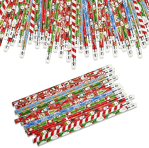 Kesote Bleistifte Weihnachten 36 Stück Schreibstifte Kinder Deko für Adventskalender zum Befüllen (12 Motive)