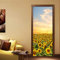 FHKGIUJAD 3D Drucken | Tür Bekleben Mit Türtapete Selbstklebend Sonnenuntergang Sonnenblumen Landschaft | Tür Verschönern Mit Türfolie | Türaufkleber Xxl Türbilder | Türposter Türklebefolie 88X200Cm