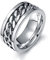 BCughia Ring Schmuck Egirl, Ringe Männer Stahl Rostfreier Stahl Ringdesign mit Kette Versprechen Ringe Herren Größe 54(17.2)