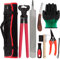 Swpeet 8Pcs Professionelle Hufschmied Werkzeuge Value Kit mit Roll Pack, Pferde Huf Trimmer Schere Werkzeuge, Hufschneider, Hufschmied Raspel Datei und Gummigriff, Huf Zange