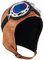 BLUETECH Cabriohaube, Fliegermütze, Cabriomütze, Oldtimerhaube Basic Cognac, mit Cabriobrille Herren Damen Leder Unisex - L