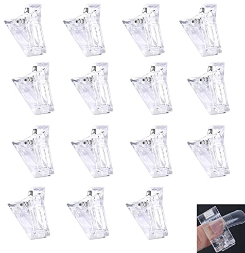 15 Stücke Nagelspitzen Clip Nagel Klammer, Polygel Nagel Tips Clips Nagelklammern, Nail Art DIY Maniküre Clip Werkzeug Set