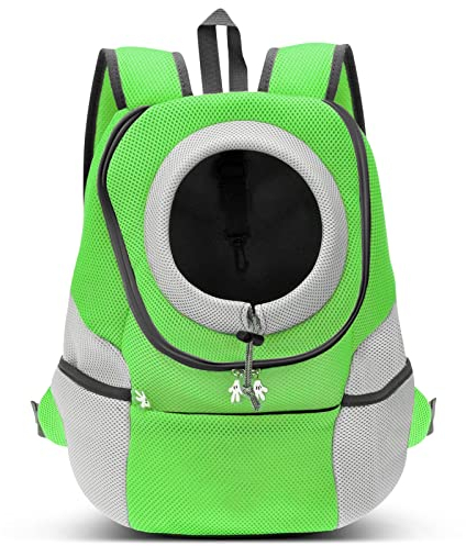 ALLSOPETS Rucksack für Hunde Tragbare Motorrad Haustierträger Rucksäcke für Kleine Hunde Katzen Verstellbare Haustiertaschen Hundetrage Rucksack für Fahrrad Wandern Camping (Moosgrün, XL)