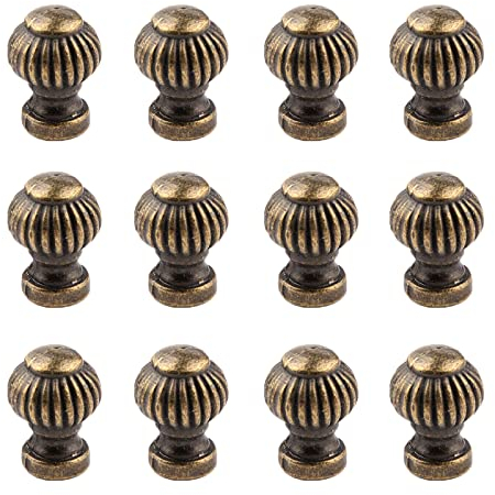 LIMEOW 20 Stück 19mm*10mm Möbelknöpfe Bronzeknöpfe Vintage Messing Ziehgriffe Antike Bronze Runde Griff Küchengriffe Möbelgriffe Schrankknäufe Geeignet für Kleiderschränke, Küchenschränke usw