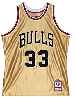 Mitchell & Ness NBA 75th Anniversary Swingman Jersey - #33 S. Pippen - Chicago Bulls, Gold, L