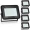 Ikodm Faretto da esterno, proiettore LED 5x 30W, proiettore da esterno bianco caldo 3000K, faretto da costruzione super luminoso 2250LM impermeabile per cortile esterno giardino garage campo sportivo