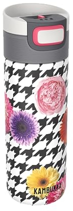 Kambukka Thermobecher 500ml - Kaffeebecher to go aus Edelstahl - Auslaufsicher & dicht - Isolierbecher, Travel & Coffee mug - hält 9h heiß/ 18h kalt - Modell ETNA FLORAL PATCHWORK