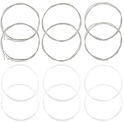 eMagTech 2 Sets (12 Stück) Gitarrensaiten Ersatz Nylon Saiten für klassische Gitarre versilberte Saiten Musikinstrument Zubehör