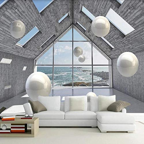 Benutzerdefinierte Fototapete 3D Abstrakter Raum Stereoskopischer Kreis Ball Hintergrund Wandbild Wandmalerei Wohnzimmer Sofa TV Hintergrund*430cmx300cm(169.3x118.1inch)