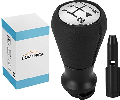 DOMENICA Pomo Palanca de Cambios Cuero Compatible de Peugeot 106 107 205 206 207 301 306 307 308 406 407 408 508 605 806 807 2008 3008 5008 Citroen C2 C3 C4 C5 Picasso Saxo Xsara Elysee (Negro)