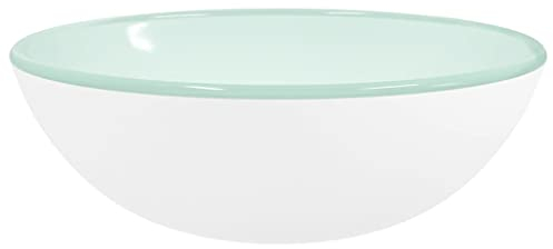 vidaXL Lavabo Baño Fregadero Cocina Tocador Inodoro Hoteles Restaurantes Familia Lavamanos Hogar Redondo sobre Encimera de Vidrio Templado Blanco