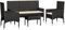 vidaXL Garten Lounge Set 4-TLG., Gartenmöbel Set mit Kissen, Sitzgruppe für Garten Terrasse, Loungemöbel Bank Stuhl Tisch, Schwarz Poly Rattan