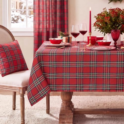 Softalker Rechteckige Weihnachts-Tischdecke, schmutzabweisend, waschbar, für Esszimmer, Party, Urlaub Dekoration, 137 x 203 cm
