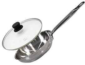 Elo 9905150 Ensemble de poêle et couvercle, poêle à frire, poêle, convient à tous types de feux, aluminium, verre, acier inoxydable, noir, transparent, 28 cm