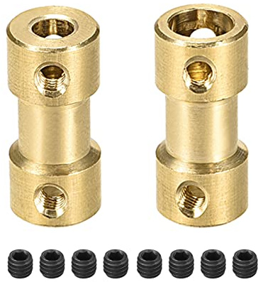 Rebower Rigido Giunto Rame Albero Accoppiatore Connettore Motore Accessori [per Stampante 3D e Modello Barche]-3mm a 6mm Bore L20 x D9/Gold/2pz