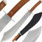 Golan Bolo Machetenmesser mit feststehender Klinge, mit Holzgriff und Fingerschutz, inklusive schwarzer Nylonscheide.