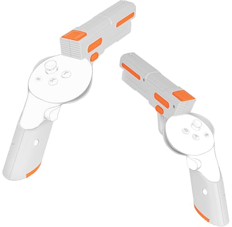 Geekria VR Game Gun Controller-Abdeckung, kompatibel mit Meta Quest 3, Schießspiel-Griffzubehör, verbessertes FPS-Spiele-Realitätshaltegefühl, rutschfeste Hartschalen-Griffaufsätze (1 Paar)