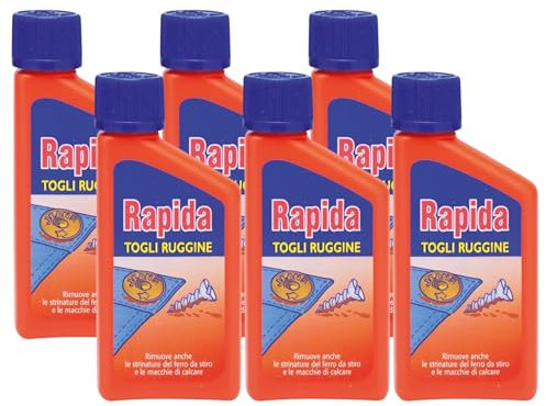 Rapida Togliruggine, Rimuove Anche Le Strinature del Ferro da Stiro e Le Macchie di Calcare 50ml (6 unità)