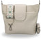 BRISE Umhängetasche Damen Echtes Leder ELLIE Handgemachte Crossbody Bag mit Ledergurt + Optionalen Breiten Gemusterten Riemen 6 Fächer Wasserdichte Schultertasche Made in Italy (Beige - 2)
