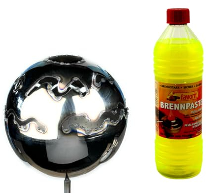 Gartenfackel Feuerkugel – Wellen13cm Durchmesser + 1Liter Brennpaste