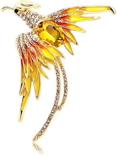 Phoenix Emaille Pin Kristall Brosche Pin Strass Eleganz Stil Bankett Revers Pin Flamme Vogel Dekoration Pin Kleidung Zubehör Geschenk