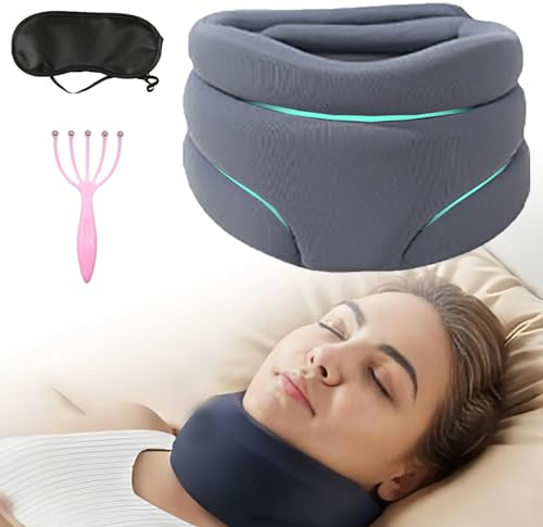 GXHNB Neuleben Snooze NackenstüTze, Neuleben, Snooze - Schlafhilfe NackenstüTze, Neuleben Snooze Schlafhilfe NackenstüTze Gegen Schnarchen, Neuleben RüCkenstrecker, Snooze Loop Nackenkissen (grau)